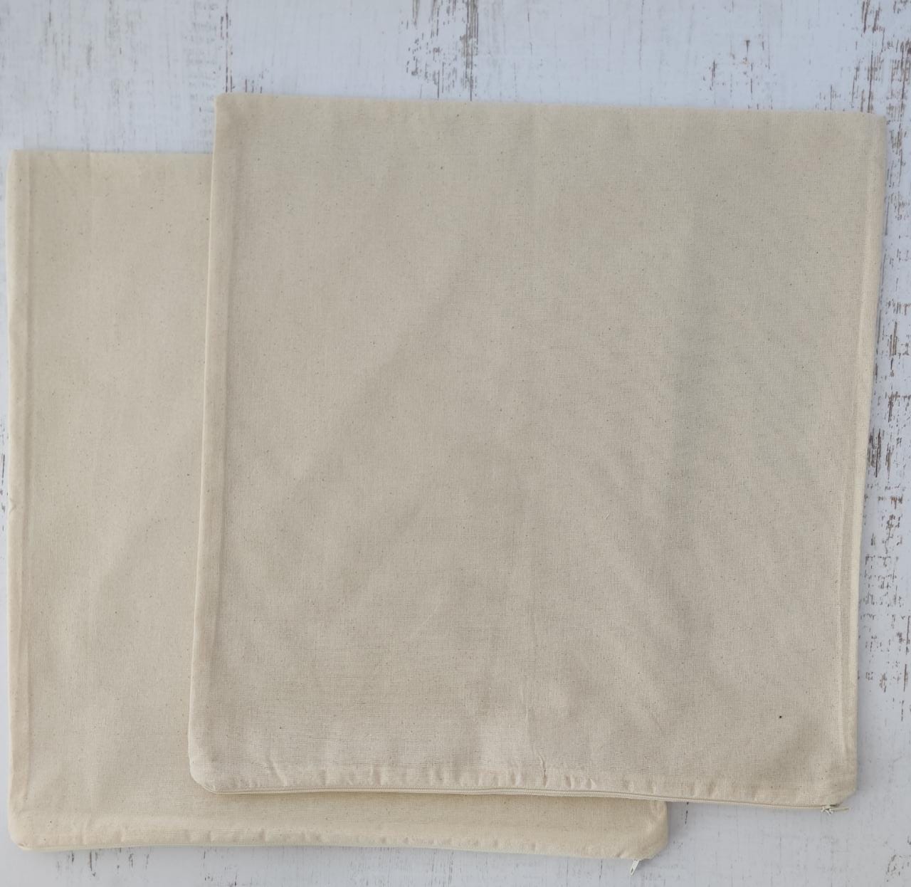 Kit dos fundas de cojin tela crea cruda