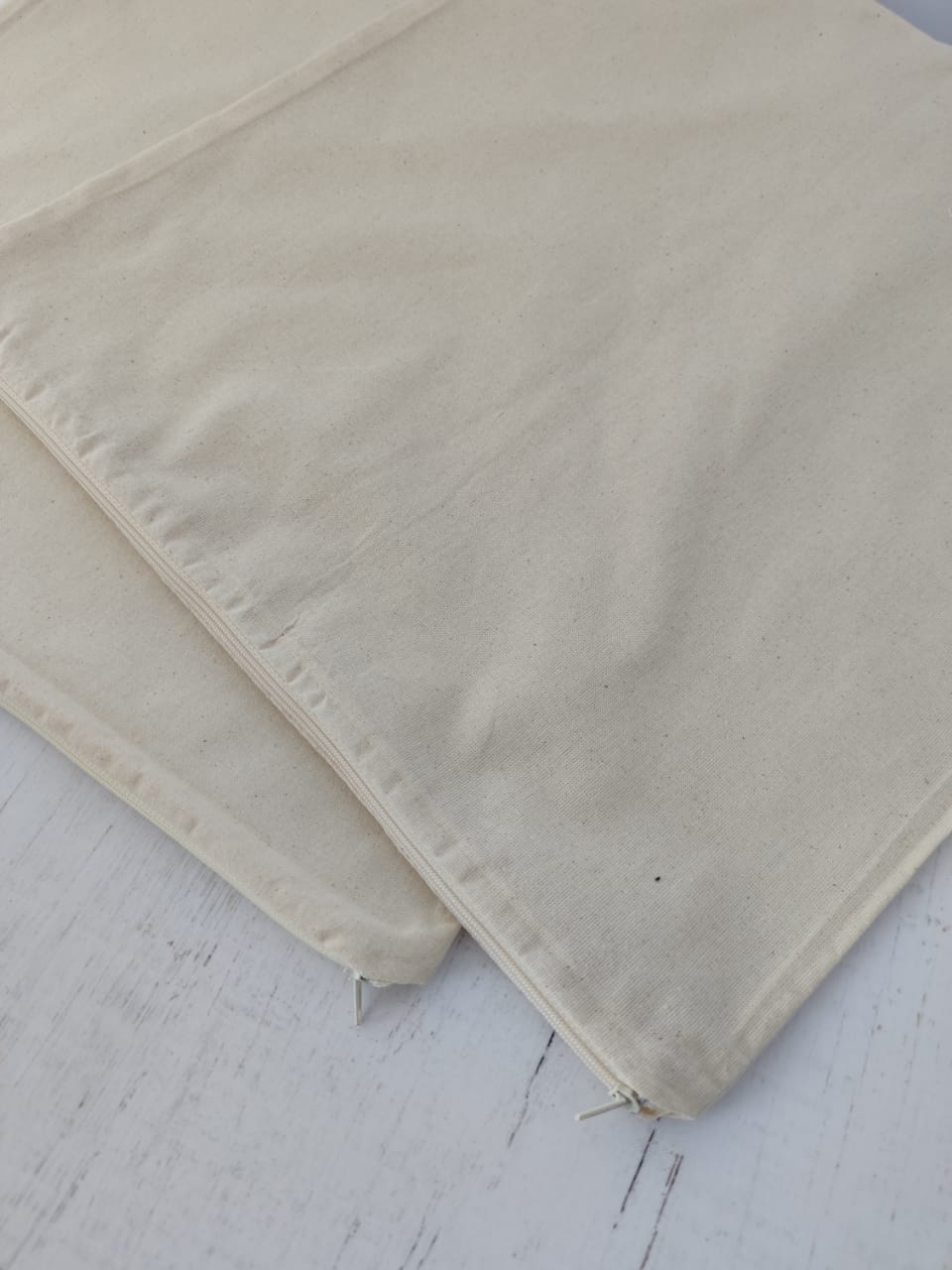 Kit dos fundas de cojin tela crea cruda