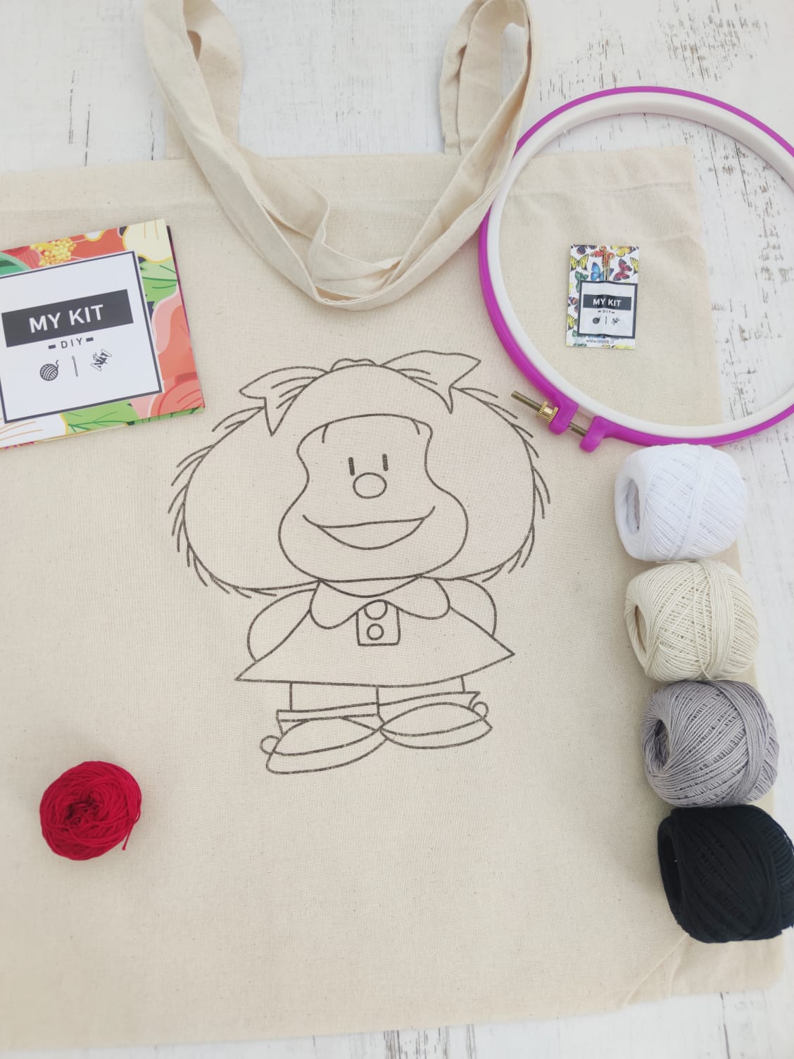 Kit bolso con esquema de puntos - Mafalda