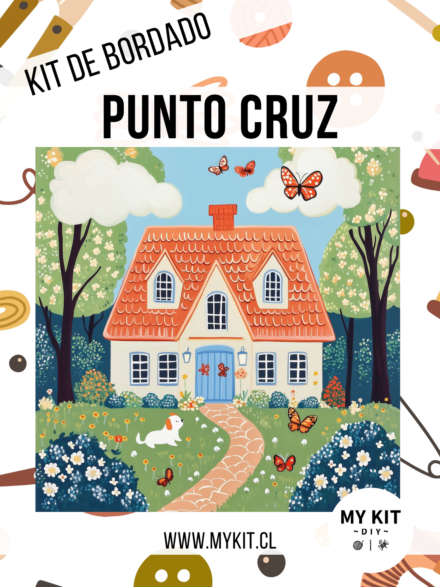 Kit punto cruz - Casita (40x40cm)-11ct