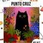 Kit punto cruz - Gatito negro colores (40x40cm)-11ct