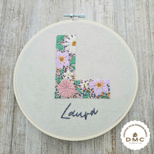Kit letra floreada con nombre