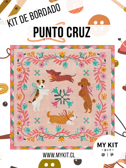 Kit punto cruz - Perritos