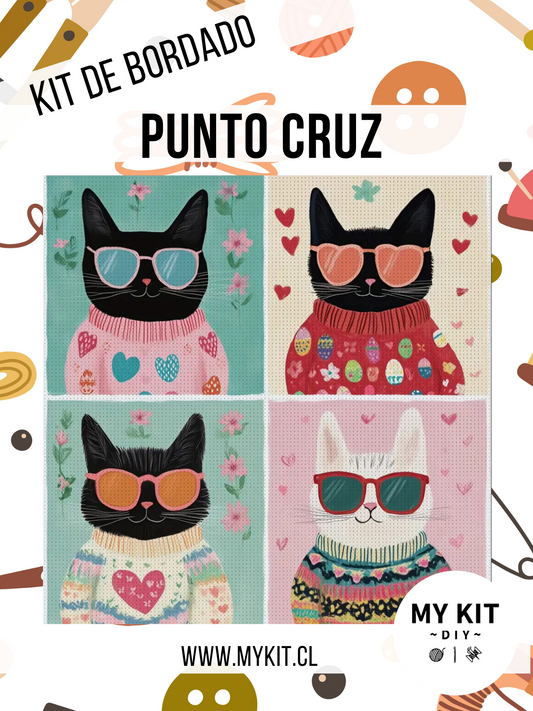 Kit punto cruz - Gatitos