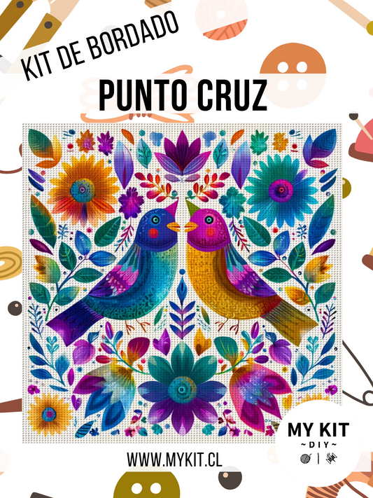 Kit punto cruz - Pajaritos