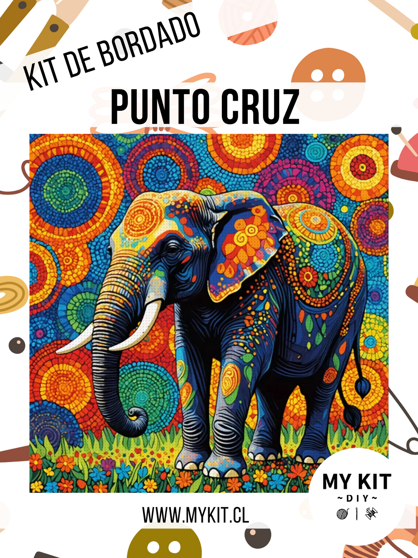 Kit punto cruz - Elefante