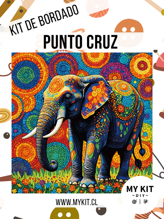 Kit punto cruz - Elefante