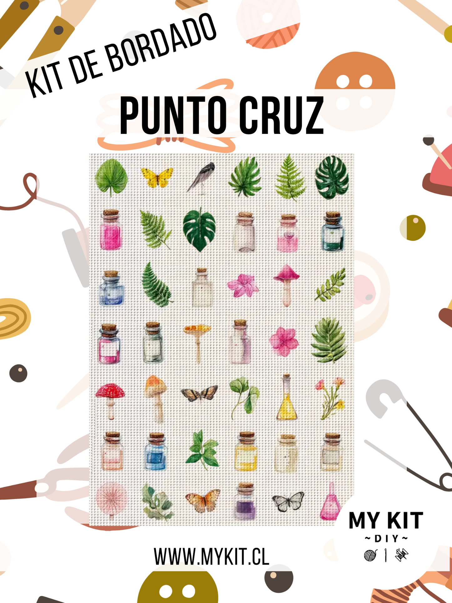 Kit punto cruz - Botánico