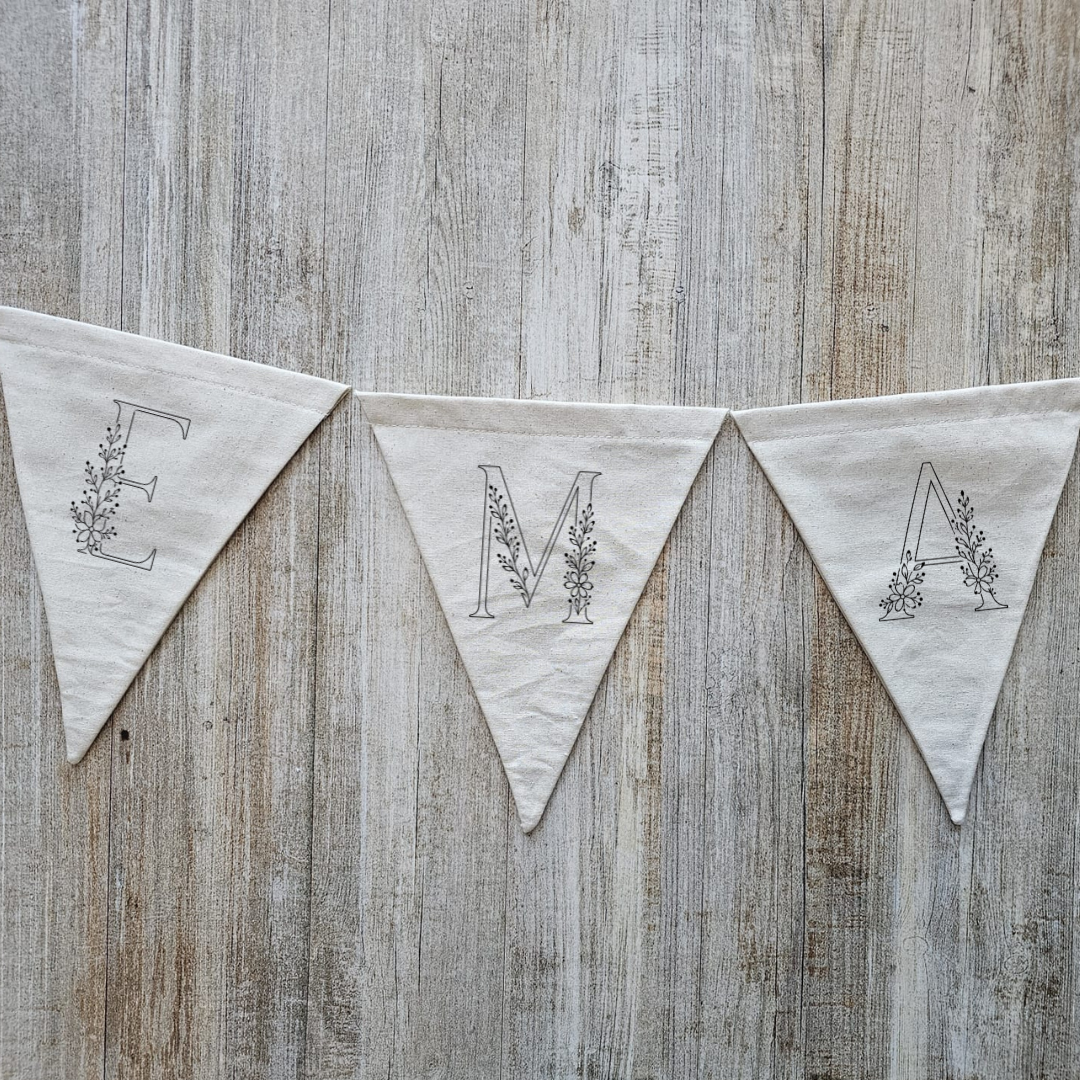 Kit banderín letra Personalizada DISEÑOS FLORES