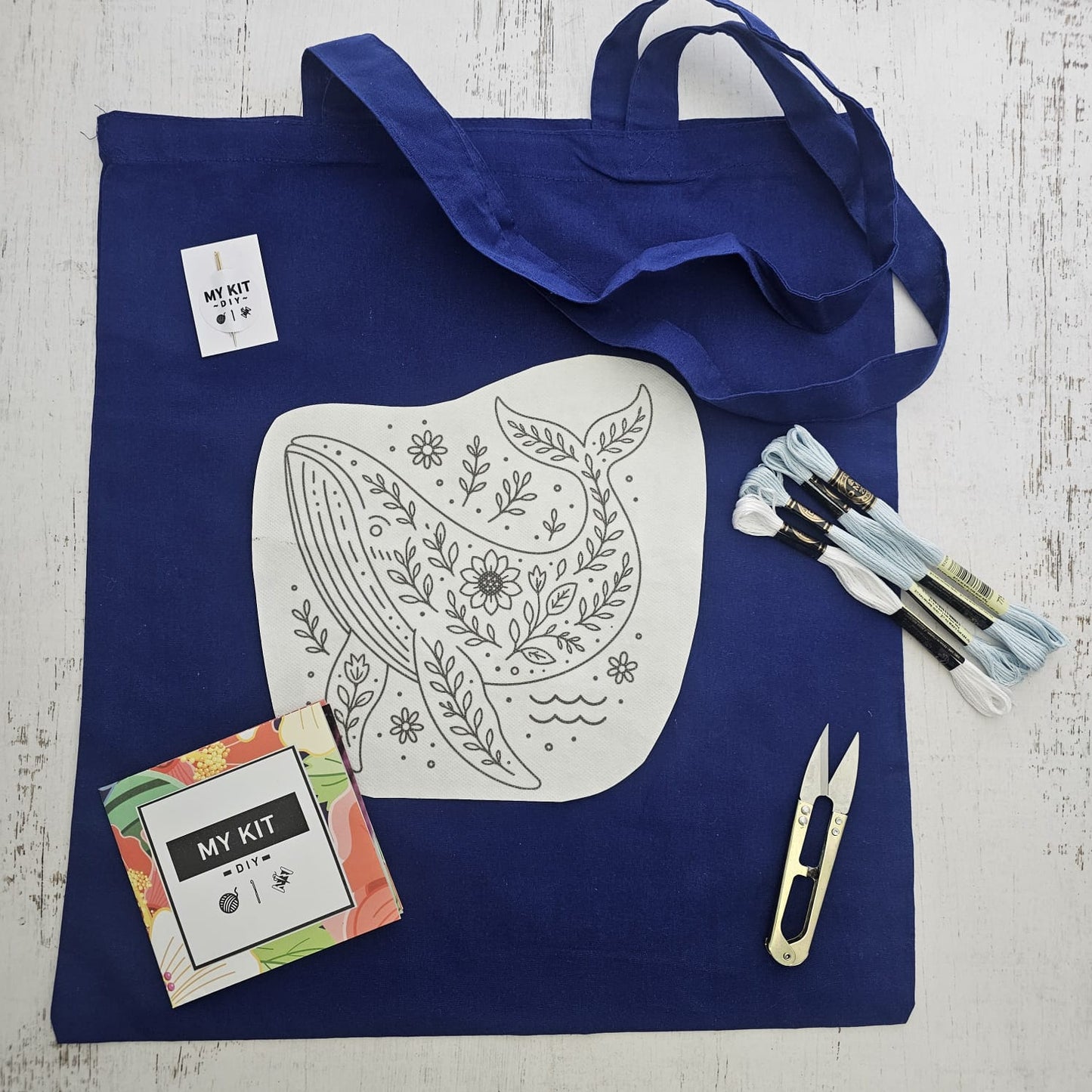 Kit bolso Ballena azul