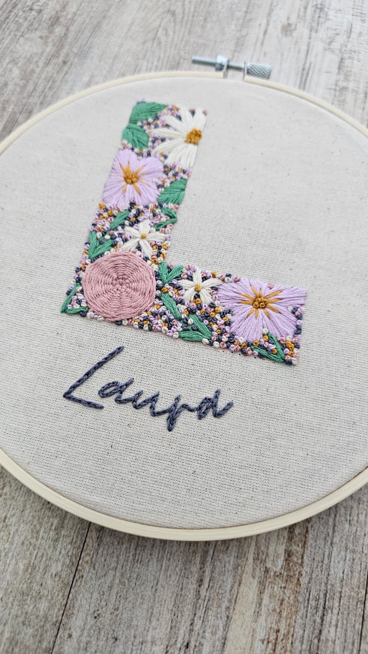 Kit letra floreada con nombre