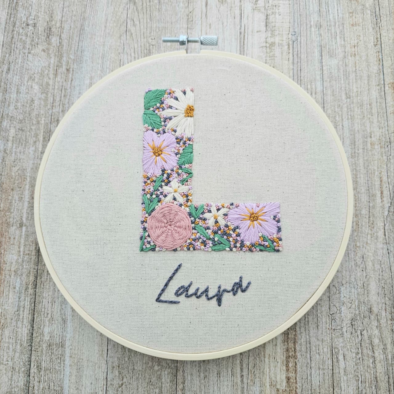 Kit letra floreada con nombre