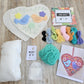 Kit corazón blanco dos pajaritos bordado Ayacuchano