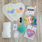 Kit corazón blanco dos pajaritos bordado Ayacuchano
