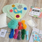 Kit corazón verde bordado Ayacuchano