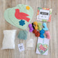 Kit corazón verde agua un pájaro bordado Ayacuchano