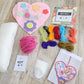 Kit corazón rosado un pajarito bordado Ayacuchano