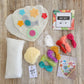 Kit corazón blanco un pajarito bordado Ayacuchano