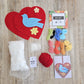 Kit corazón rojo un pajaro bordado Ayacuchano