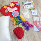 Kit corazón rojo un pajarito bordado Ayacuchano