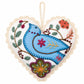 Kit corazón blanco un pajaro bordado Ayacuchano