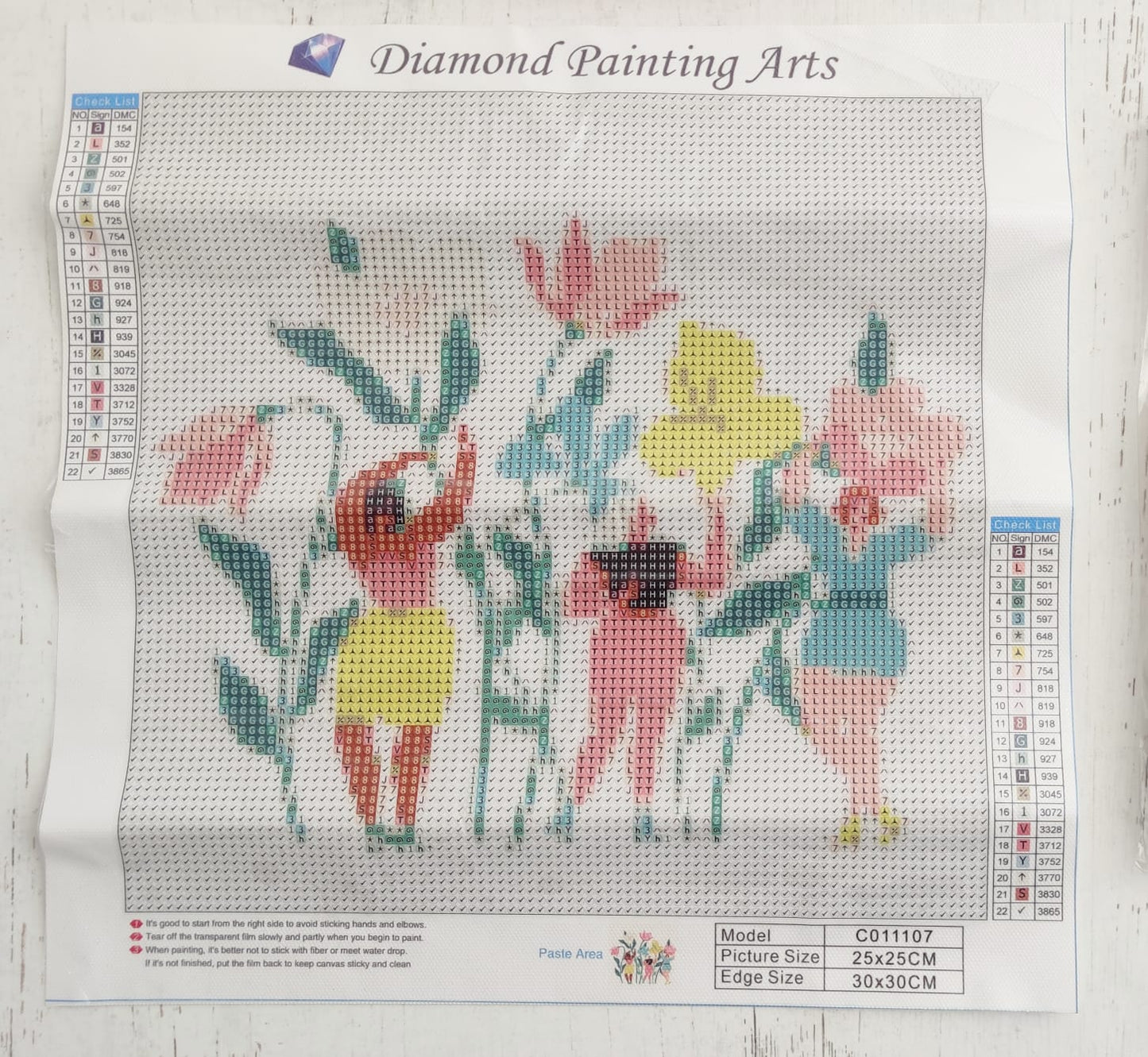 Kit pinta con diamantes en composición flores y mujeres 25x25 cm