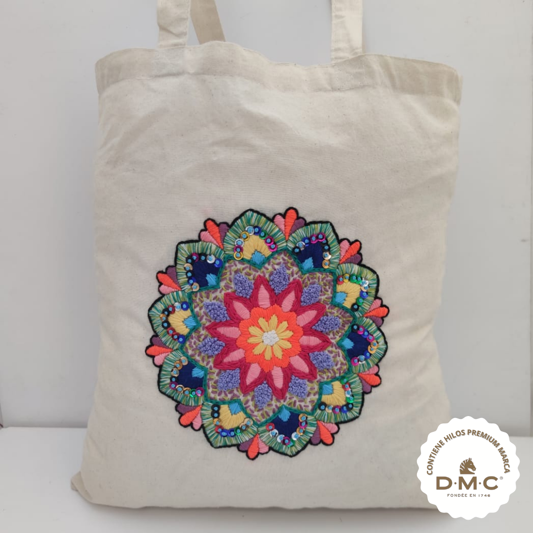 Kit bolso bordado Mandala Maria Victoria