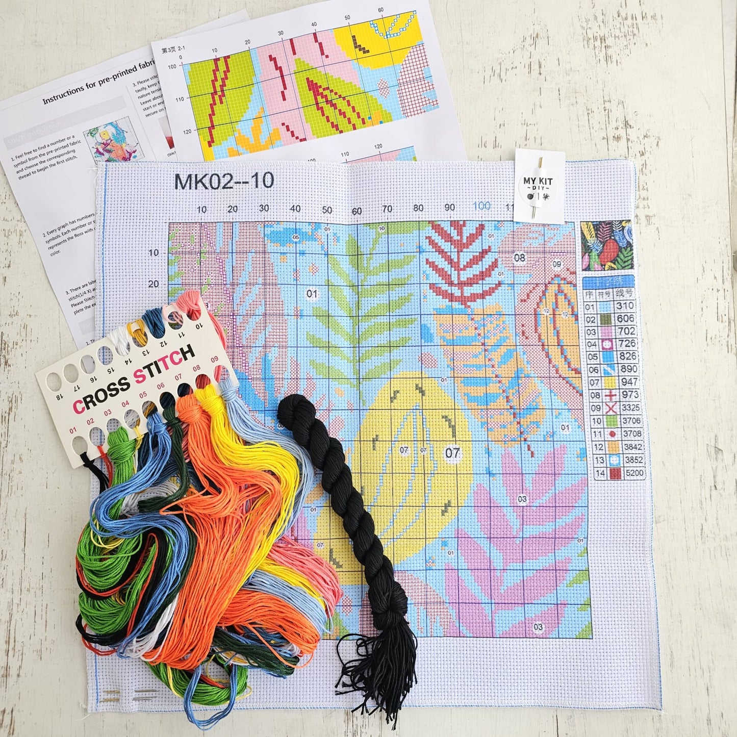 Kit punto cruz - Tropical (40x40cm)-11ct