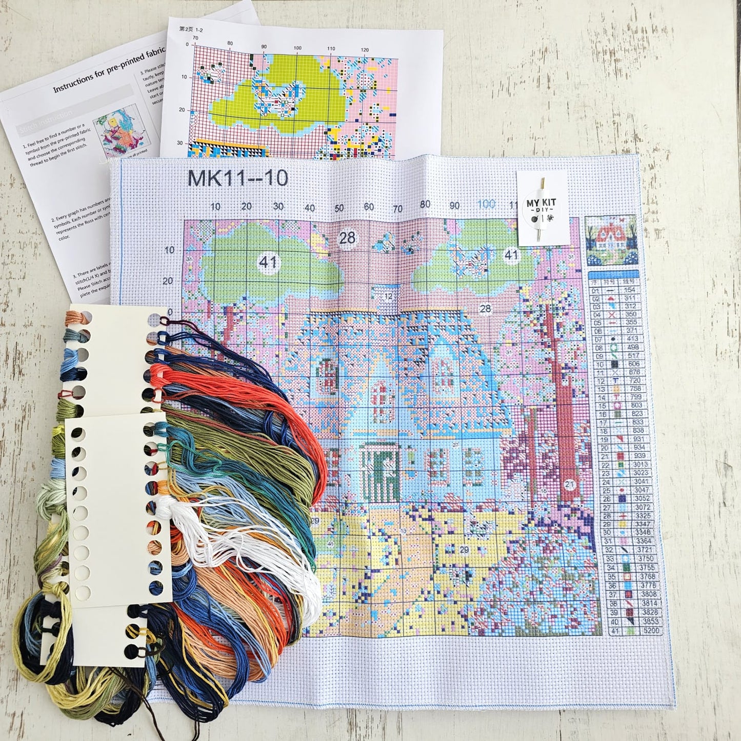 Kit punto cruz - Casita (40x40cm)-11ct