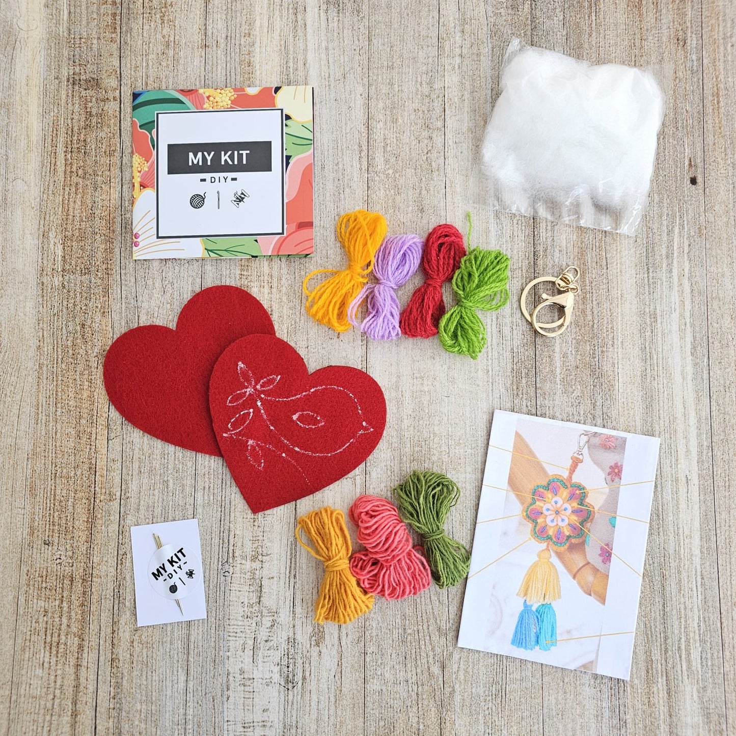 Kit llavero corazón bordado Ayacuchano