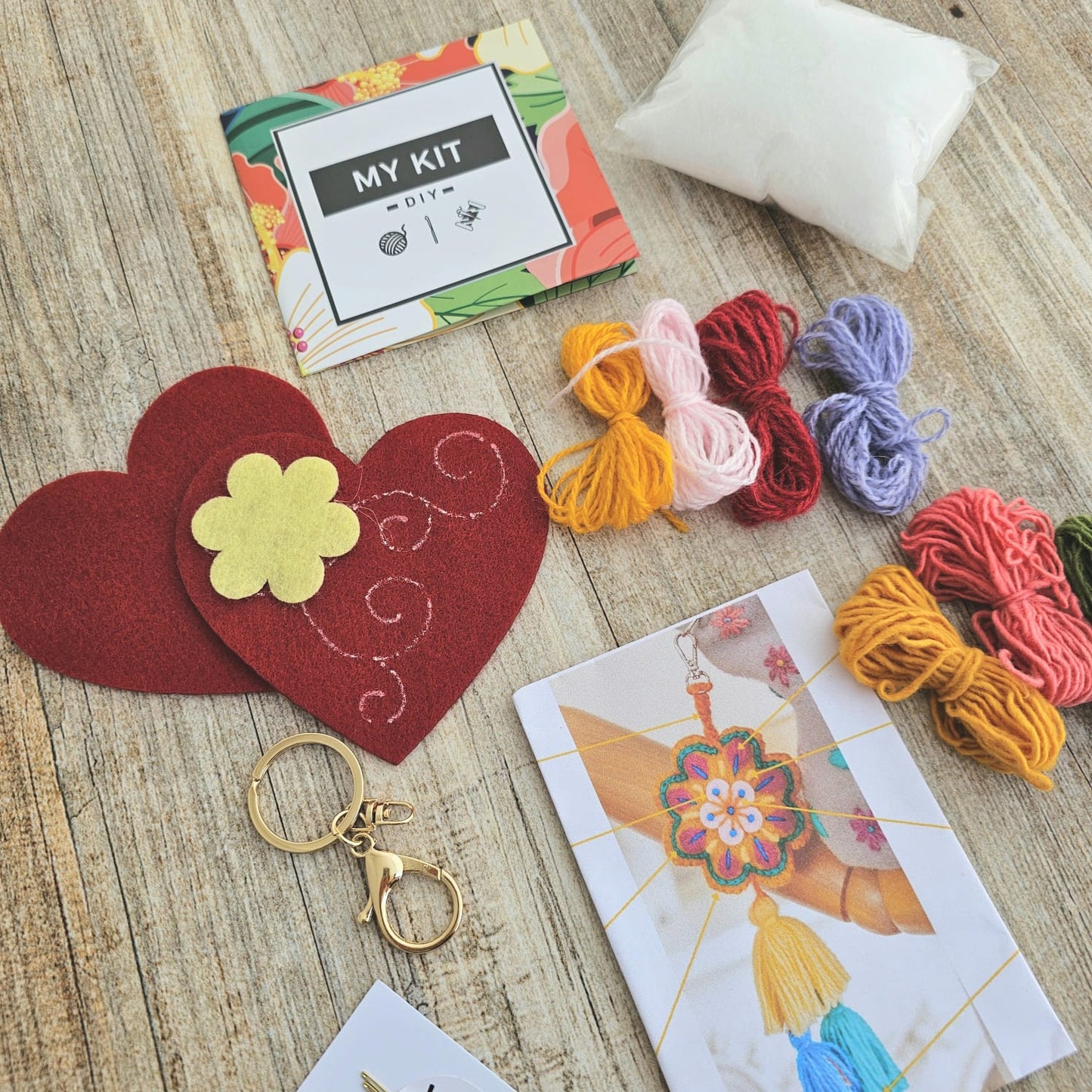 Kit llavero corazón bordado Ayacuchano