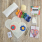 Kit corazón blanco bordado Ayacuchano