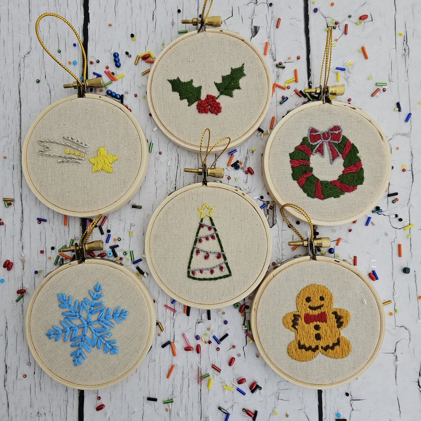 ¡ESPECIAL NAVIDAD! Kit mini bastidores adornos para el arbolito