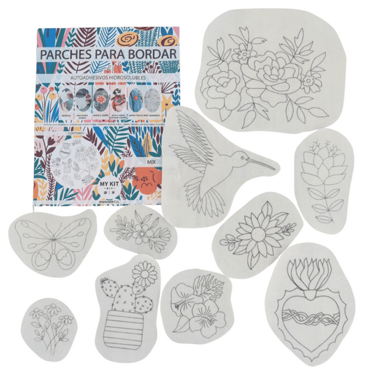 Parches para bordar adhesivos hidrosolubles My Kit