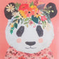 Kit pinta con diamantes 40 x 50 cm - Panda floreada