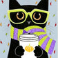 Kit pinta con diamantes 30 x 40 cm - Gatito con bufanda
