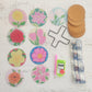 Kit posavasos pinta con diamantes - Flores