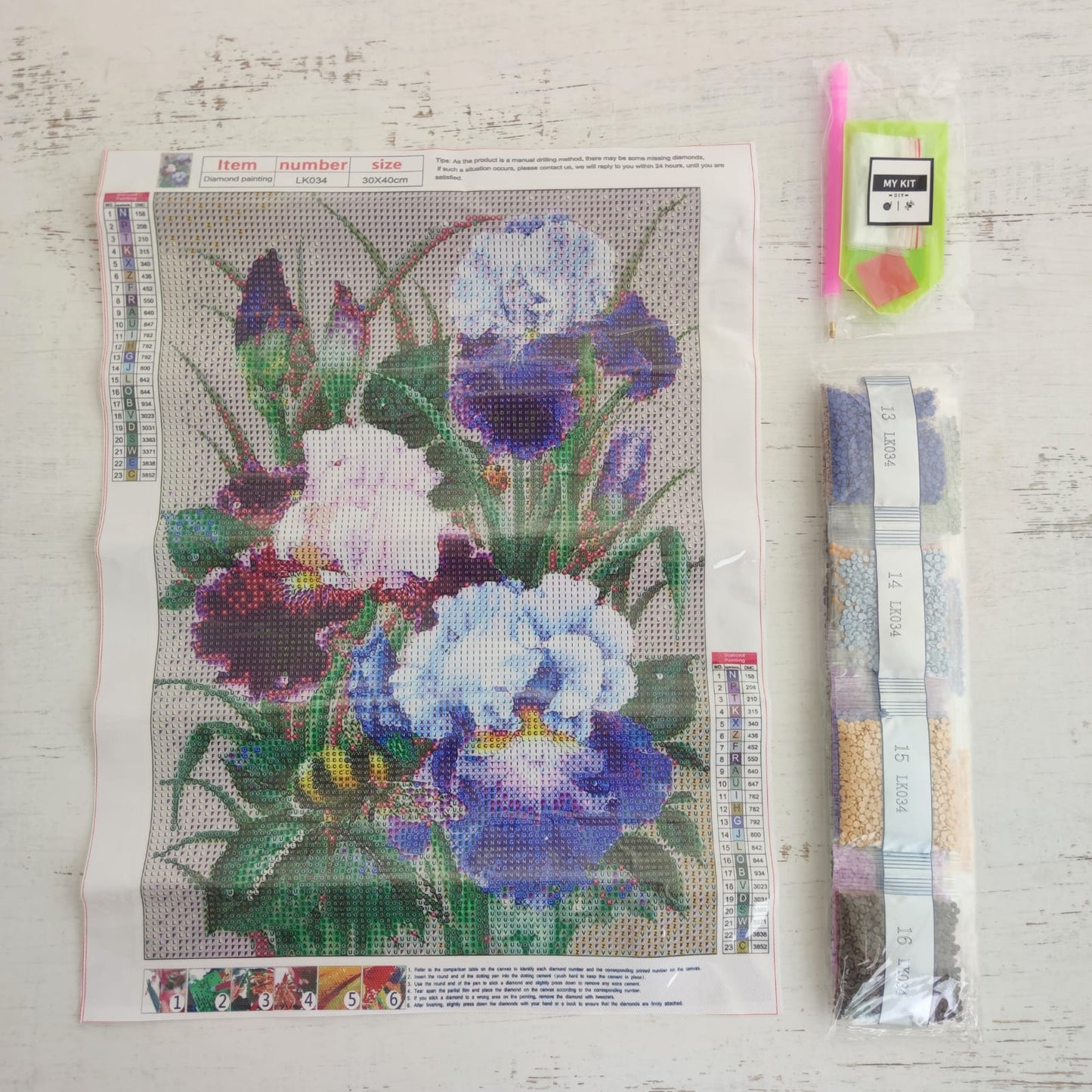 Kit pinta con diamantes 30 x 40 cm - Flores