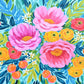 Kit pinta con diamantes 30x40 cm - Peonias, diamantes CUADRADOS