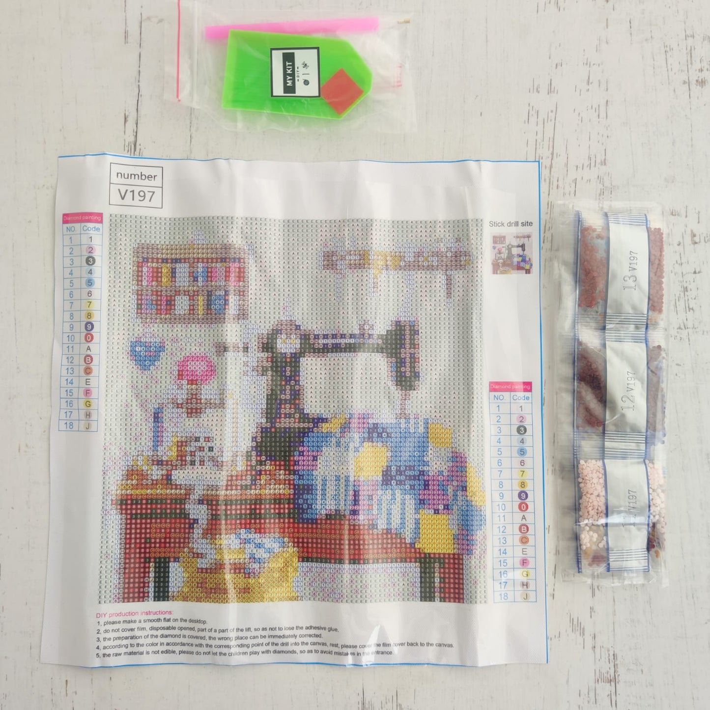 Kit pinta con diamantes 30x30 cm - Maquina de coser