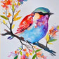 Kit pinta con diamantes 30 x 40 cm - Pájaro acuarela
