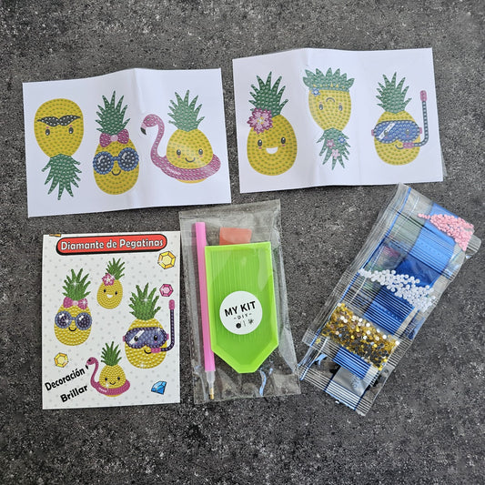 Kit stickers pinta con diamantes - Piñas