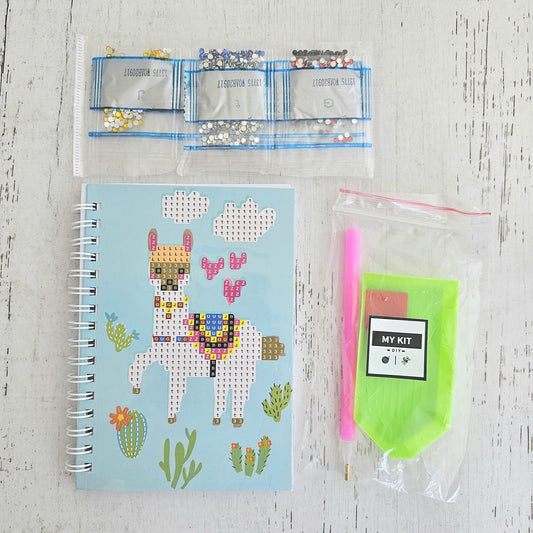 Kit pinta con diamantes libreta Llama