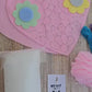 Kit corazón rosado bordado Ayacuchano