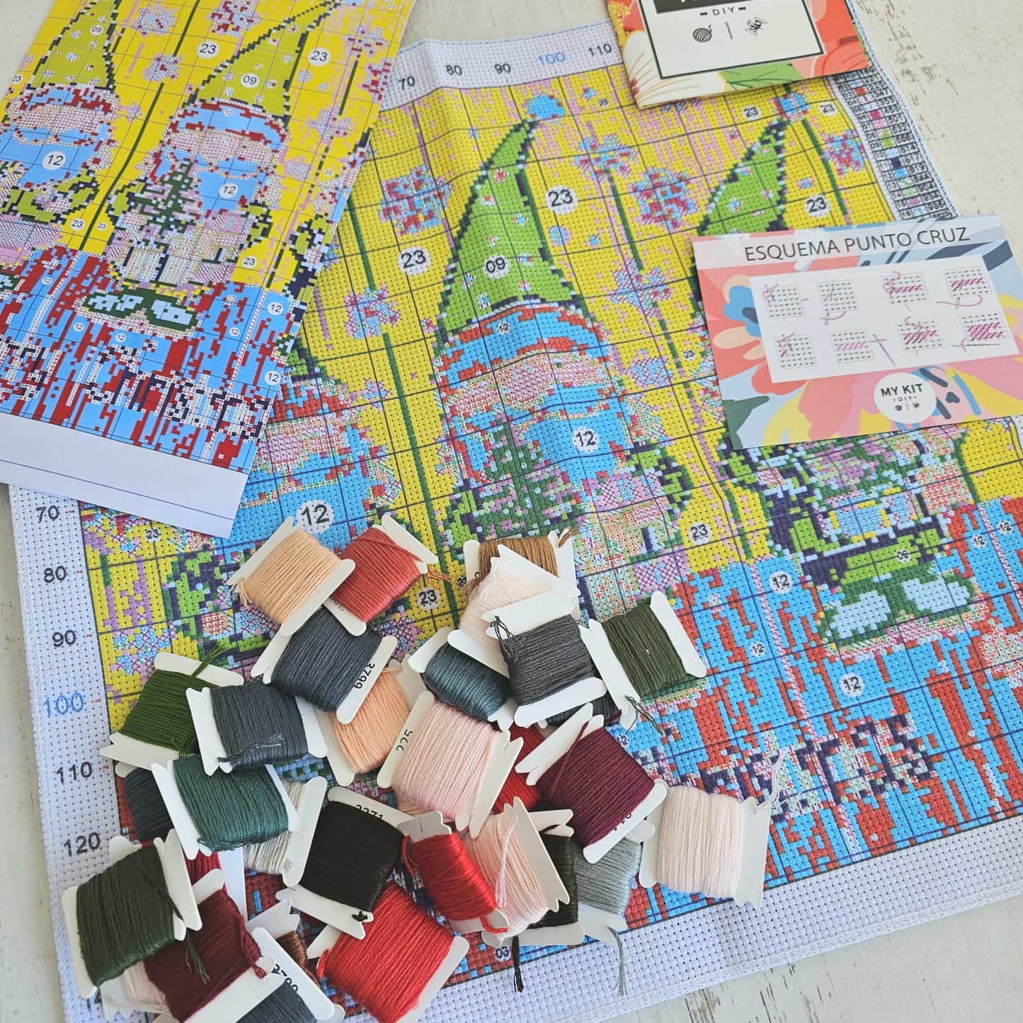 Kit punto cruz - Duendes navidad