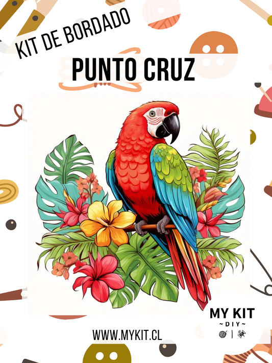 Kit punto cruz - Guacamayo