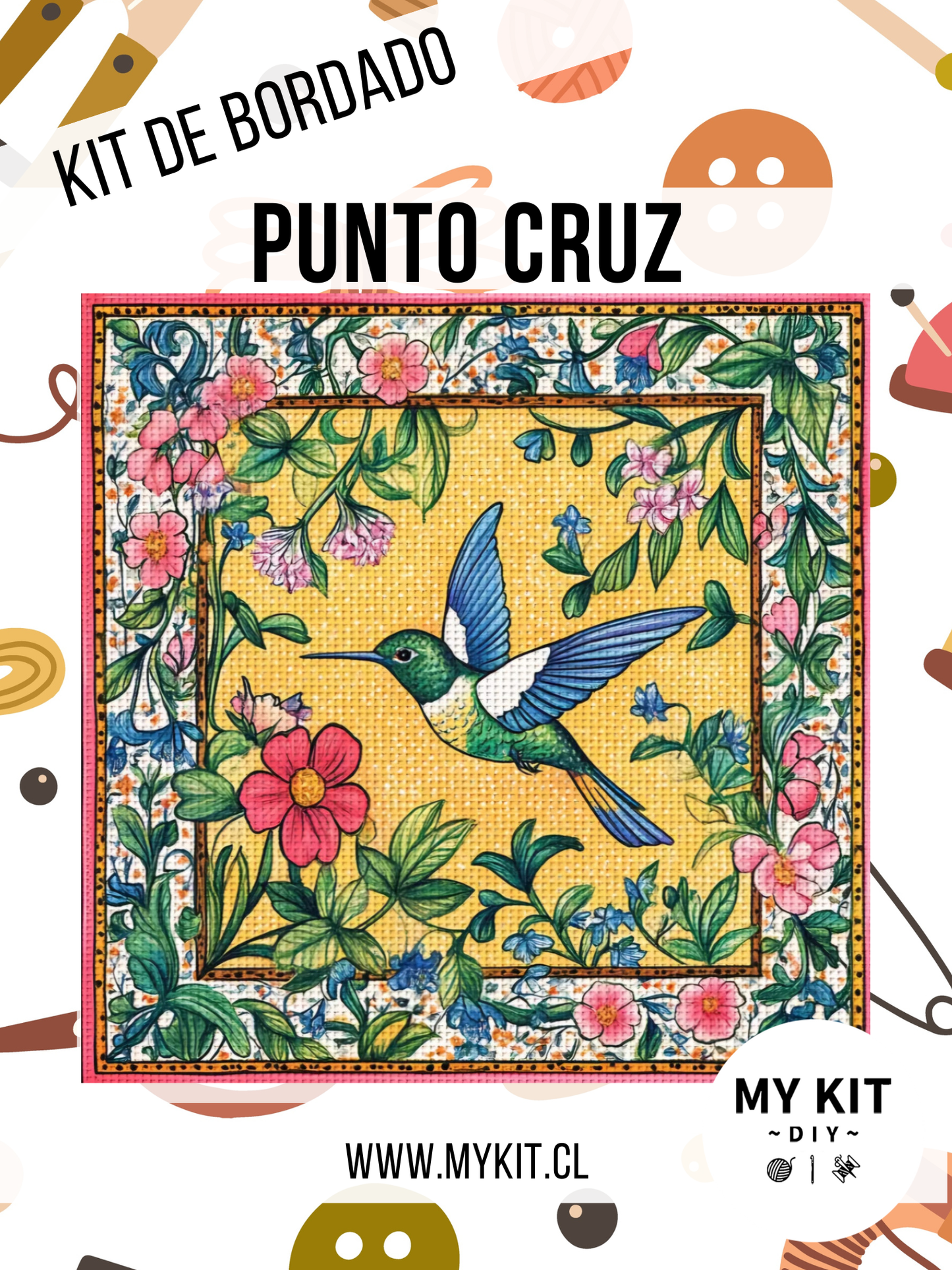 Kit punto cruz - Colibrí