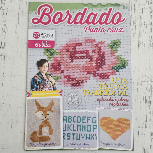 Kit Bordado Punto Cruz Flores 1 - Tela Aida 11ct Hilo Bordar