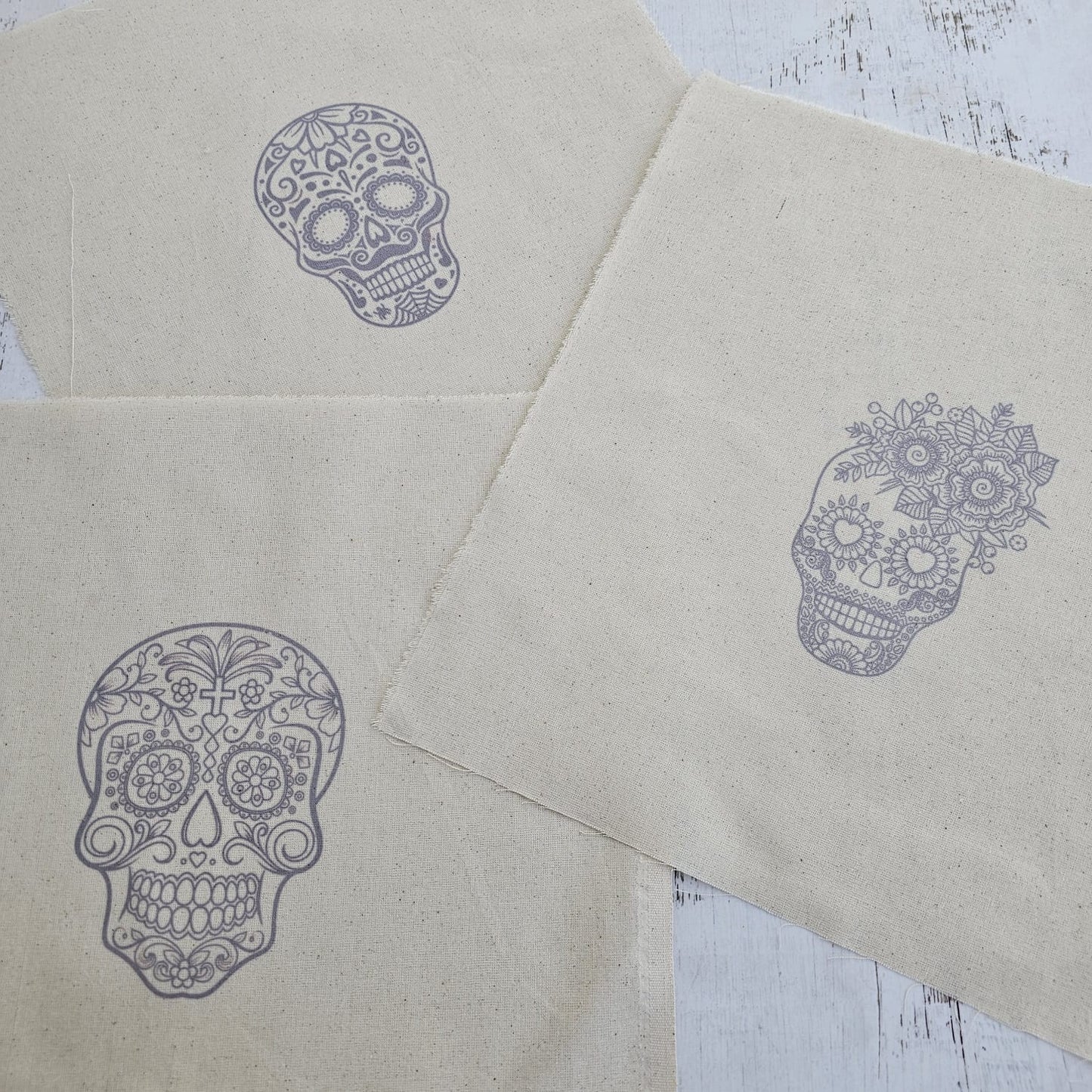 Kit 3 telas diseños CALAVERAS