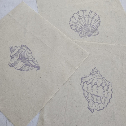 Kit 3 telas diseños CARACOLAS MARINAS